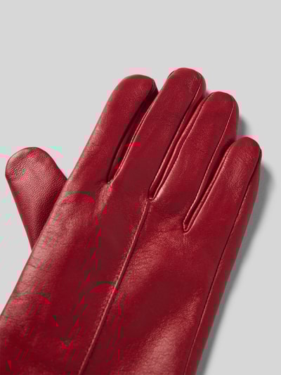 FI.NE Slim Fit Handschuhe aus echtem Lammnappa Dunkelrot 3