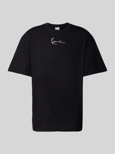 KARL KANI T-shirt met labelstitching en ronde hals Zwart - 2