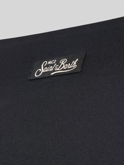 Produktfoto, Slim Fit Bikini-Hose mit Logo-Patch Modell 'Reanna' von MC2 Saint Barth, Elastischer-Material-Mix, schwarze glatte Oberfläche