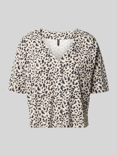 VERO MODA Bluzka koszulowa o pudełkowym kroju z mieszanki wiskozy i lnu model 'MYMILO' Beżowy 2