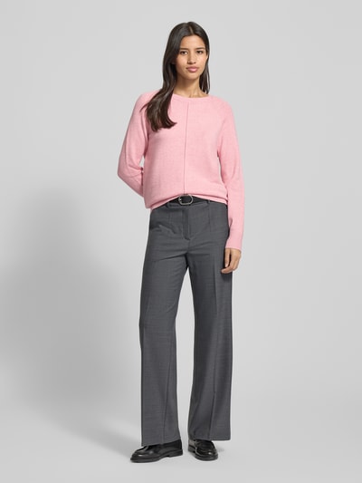 Christian Berg Woman Gebreide pullover met ribboorden  Oudroze gemêleerd - 1