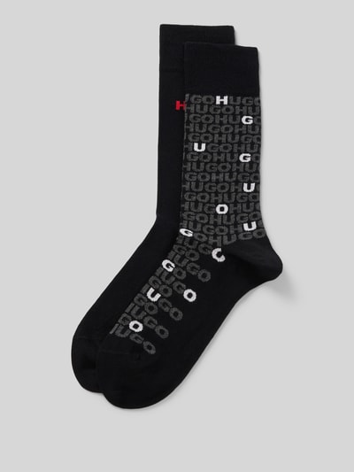 HUGO Socken mit Logo-Stitching im 2er-Pack Black 1