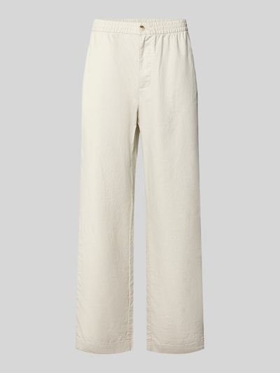 Produktfoto, Leinenhose mit elastischem Bund und Eingrifftaschen von GAP, mieszanka lnu i bawełny, krój loose fit, kremowy kolor, wpuszczane kieszenie, szerokość w rozmiarze M: 43 cm, długość wewnętrzna nogawki: 80 cm