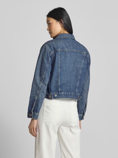 Lauren Ralph Lauren Truckersjack met paspelzakken op de borst, model 'PAIZLEY' Jeansblauw - 5