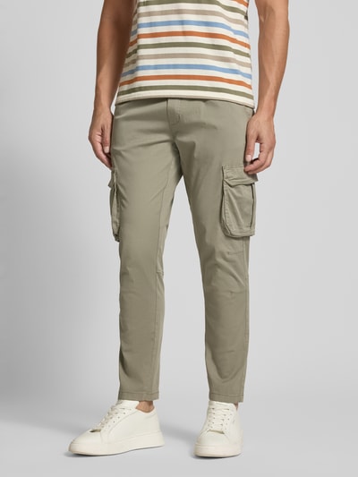 Lindbergh Cargobroek met elastische band Kaki - 4