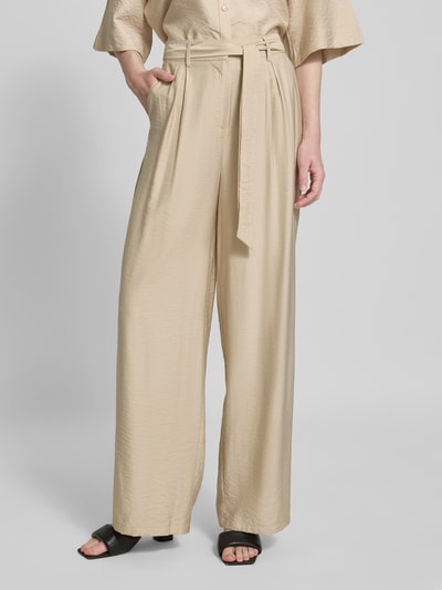 MSCH Copenhagen High Waist Hose mit Bindegürtel Modell 'Nyla Amabella' Beige 4