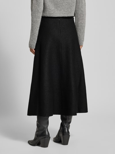 Marc O'Polo Spódnica midi rozkloszowana z mieszanki wiskozy i wełny Czarny 5