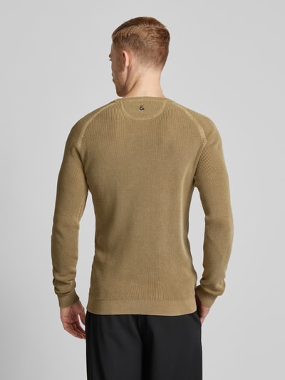 Colours & Sons Strickpullover mit gerippten Abschlüssen Beige 5