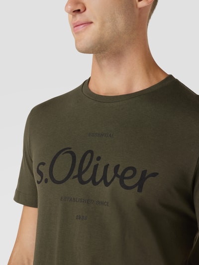 s.Oliver RED LABEL T-Shirt mit Label-Print Oliv 3