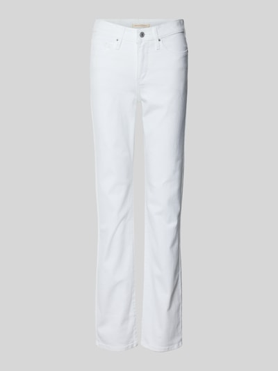Produktfoto, weiße Jeans mit 5-Pocket-Design von Levi's®, Material-Mix mit Stretch-Anteil, gerader Schnitt, Knopf- und Reißverschluss, Damen