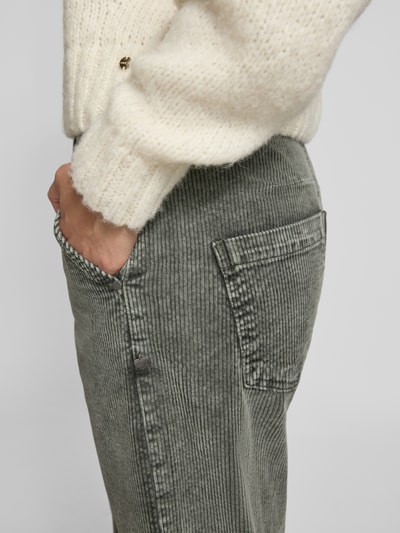 Buena Vista Barrel fit corduroy broek met steekzakken Donkergroen - 3