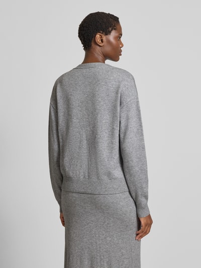 Vila Kurtka z dzianiny z dekoltem w serek model ‘RIL’ Średnioszary 5