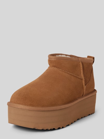 UGG Buty ze skóry z naszywką z logo model ‘CLASSIC ULTRA MINI’ Camel 1