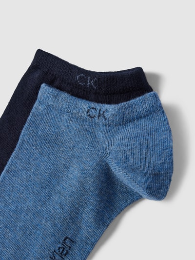 CK Calvin Klein Sneakersokken met labelprint in een set van 2 paar Jeansblauw gemêleerd - 2