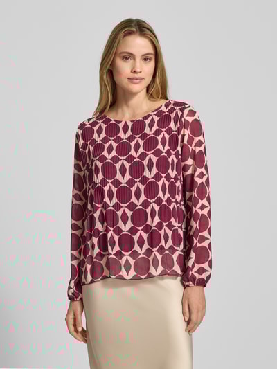 ZABAIONE Blouseshirt met ronde hals en plissévouwen Fuchsia - 4