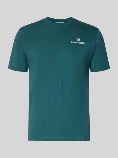 Produktfoto, Regular Fit T-Shirt mit Logo-Print von SERGIO TACCHINI in Dunkelgrün aus Reine Baumwolle mit Rundhalsausschnitt, Herren T-Shirt.