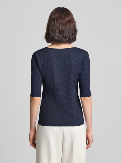 Emporio Armani Regular Fit Bluse mit Strukturmuster Dunkelblau 5