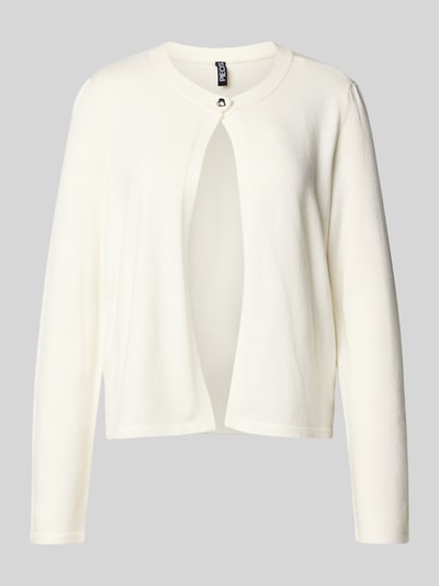 Pieces Regular Fit Strickjacke aus Viskose-Mix Modell 'ORINA' Offwhite 2