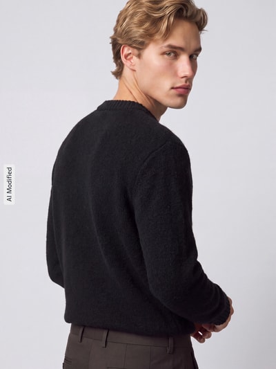 Selected Relaxed Fit Pullover aus Baumwoll-Mix Modell 'ALEX' Black 3