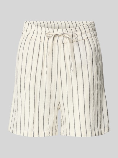 Produktfoto, Regular Fit Shorts aus reiner Baumwolle Modell 'TIZIANA' von Only, Optik: Allover-Muster, gestreift, 5-Pocket-Design, Tunnelzug, elastischer Bund, helle Farbgebung, strukturierte Textur.