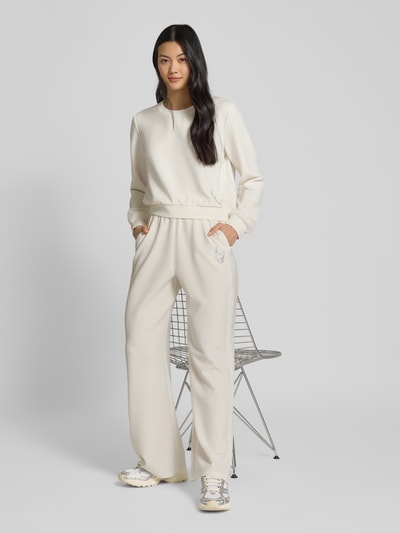 LIU JO SPORT Sweatshirt mit Strasssteinbesatz Offwhite 1