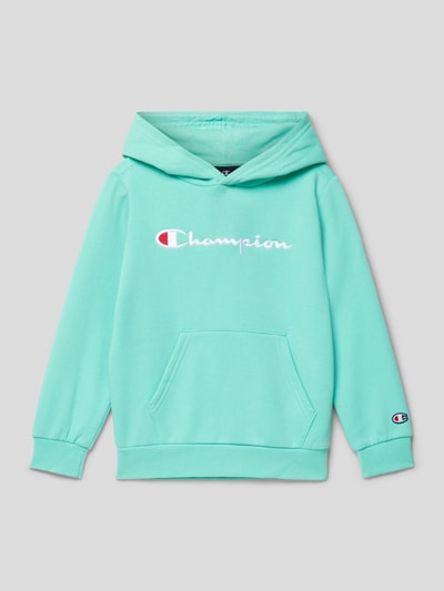 CHAMPION Bluza z kapturem z wyhaftowanym logo Jasnoturkusowy 1