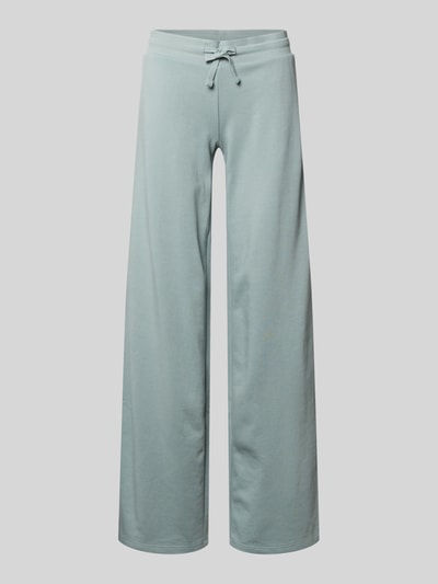 Produktfoto, Straight Fit Sweatpants met tunnelkoord van REVIEW, dames sweatpants van katoenmix in effen lichtblauw, straight fit, elastische band, binnenbeenlengte maat S 85 cm