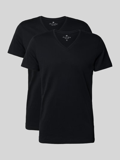 Christian Berg Men T-Shirt mit V-Ausschnitt im 2er-Pack Black 2