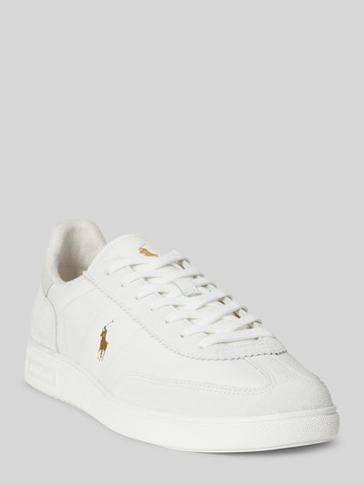 Produktfoto, Low Top Sneaker aus echtem Leder von Polo Ralph Lauren, unifarbenes Glattleder und Velours, Logo-Details, flache profilierte Sohle