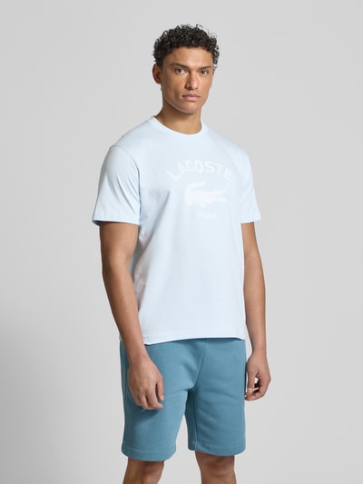 Lacoste T-Shirt mit Label-Print Modell 'HERITAGE' Hellblau 4