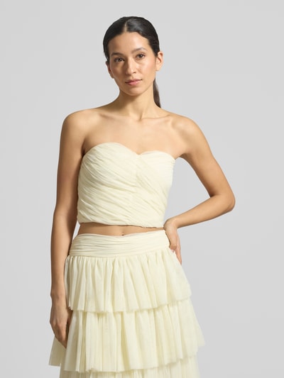Lace & Beads Krótki top w stylu off-shoulder Złamany biały 4