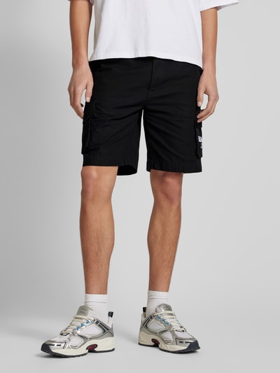 KARL KANI Regular Fit Cargoshorts mit Label-Stitching Black 4