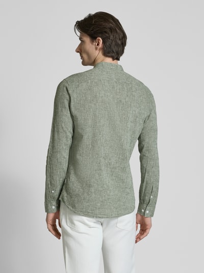 Lindbergh Regular Fit Freizeithemd aus Leinen-Baumwoll-Mix Oliv 5