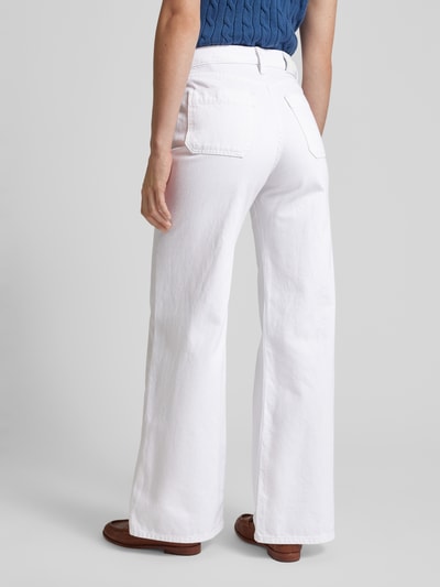 Lauren Ralph Lauren Jeans in unifarbenem Design mit weitem Bein Modell 'HIRS' Weiss 5