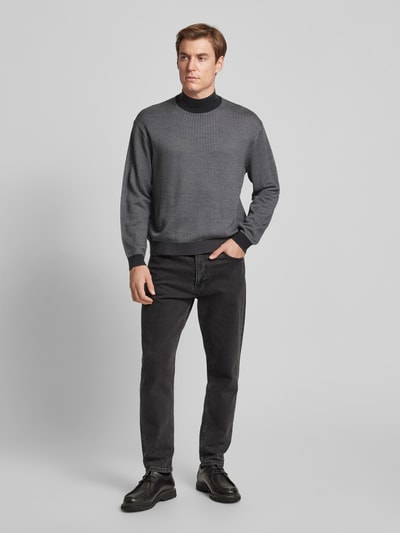 Emporio Armani Strickpullover mit gerippten Abschlüssen Black 1