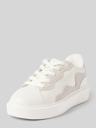 Marc O'Polo Low Top Sneaker aus edlem Rindleder Weiss 1