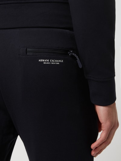 ARMANI EXCHANGE Sweatbroek met logodetail, model 'Milano' Donkerblauw - 3