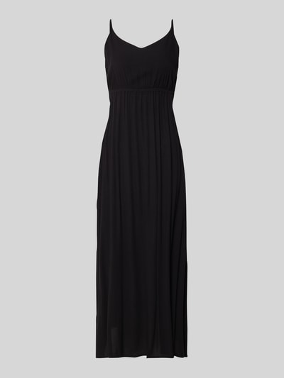 Produktfoto, Midikleid aus Viskose mit tiefem Rückenausschnitt von ICHI in Schwarz, taillierter Schnitt, Modell 'MARRAKECH', glatte Textur