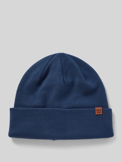 Barts Beanie met labeldetail, model 'WILLES' Jeansblauw - 1