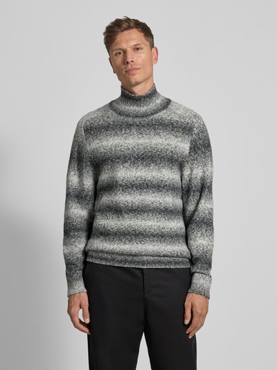 Drykorn Gebreide pullover met opstaande kraag, model 'EDDARD' Middengrijs - 4