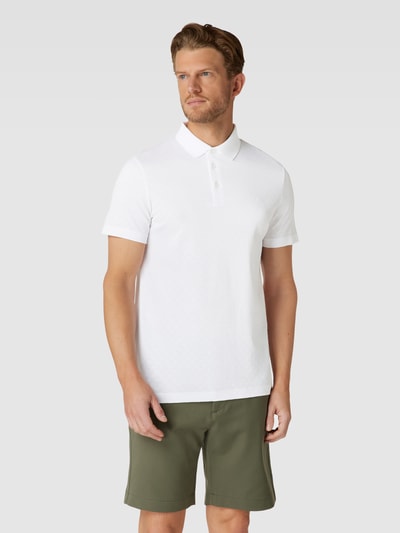 JOOP! Collection Poloshirt mit Strukturmuster Modell 'Pacay' Weiss 4