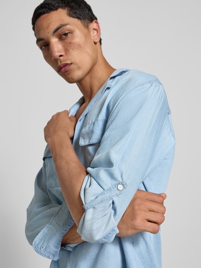 Officine Générale Relaxed Fit Jeanshemd aus reinem Lyocell Hellblau 3