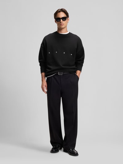 HUGO Oversize Sweatshirt mit Rücken-Print Black 1