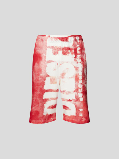 Diesel Sweatshorts mit Label-Print Rot Melange 2