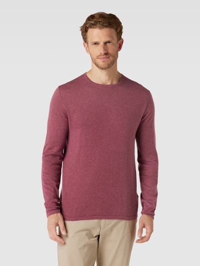 Christian Berg Men Gebreide pullover met ribboorden Metallic roze gemêleerd - 4