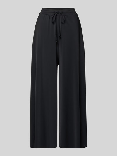 Produktfoto, Wide Leg Hose mit Tunnelzug von Oui, czarne spodnie z szerokimi nogawkami, Mieszanka materiałów z dodatkiem streczu, elastyczny pas z tunel, Szerokość w rozmiarze 36: 37 cm, Długość wewnętrzna nogawki w rozmiarze 36: 61 cm
