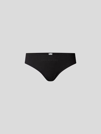 Love Stories String mit Label-Print Schwarz 2