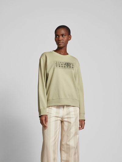 MM6 Maison Margiela Sweatshirt mit Motiv-Print Hellgruen 4