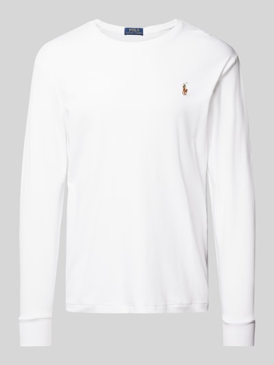 Polo Ralph Lauren Custom Slim Fit Longsleeve mit Rundhalsausschnitt Weiss 2