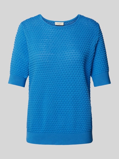 FREE/QUENT Gebreide pullover met structuurmotief, model 'Dodo' Koningsblauw - 2